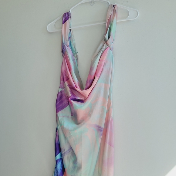 Hello Molly Pastal Rainbow Floral Soft Maxi Sandcastle Dress Ladies Large - Picture 3 of 15